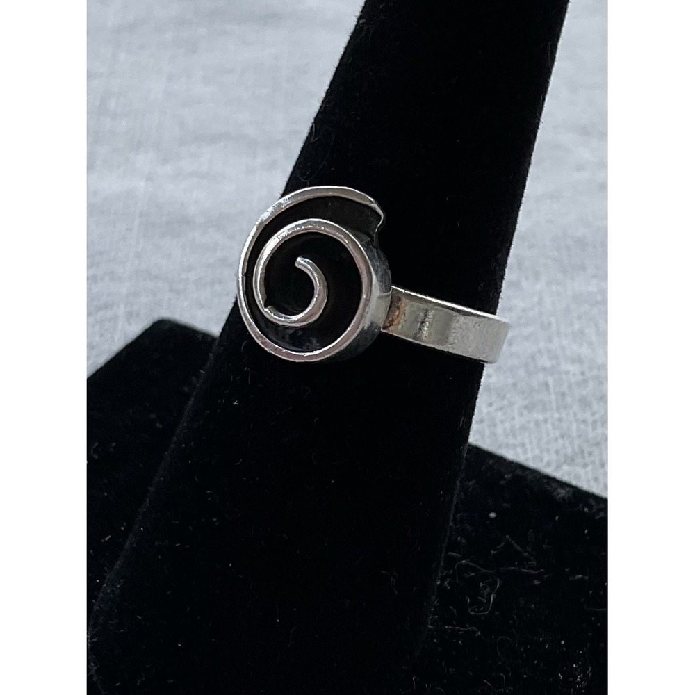 Mexico 925 Sterling Silver Spiral Ring Size 7 Vintage Estate Jewelry - Picture 2 of 7